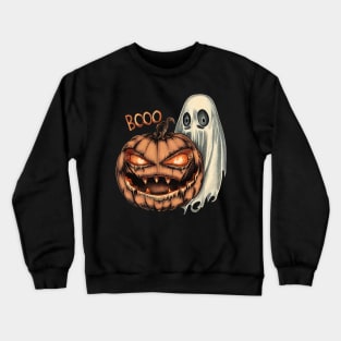 Halloween ghost BOO with pumpkin Crewneck Sweatshirt